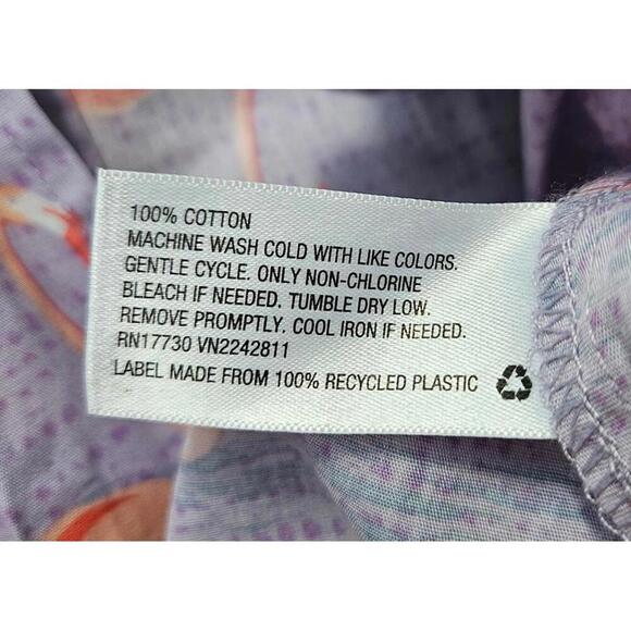 Original Use Men's Purple Buttoned Hawaiian Shirt w/ Flamingos & Palm Trees XL - Picture 4 of 7